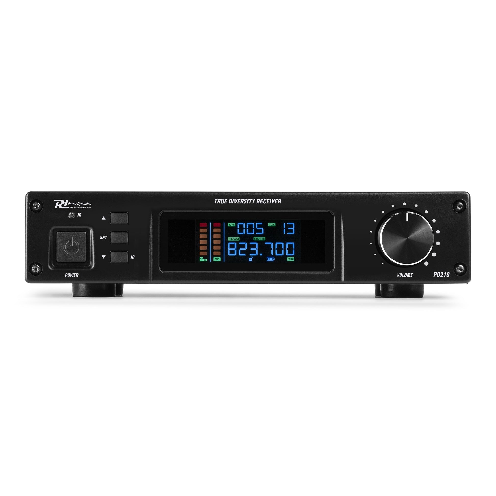 Power Dynamics PD210 Bühnenmikrofon-Set – XLR, 6,3 mm Klinke, Kabellos (UHF), Niere, 40–17'000 Hz, Schwarz