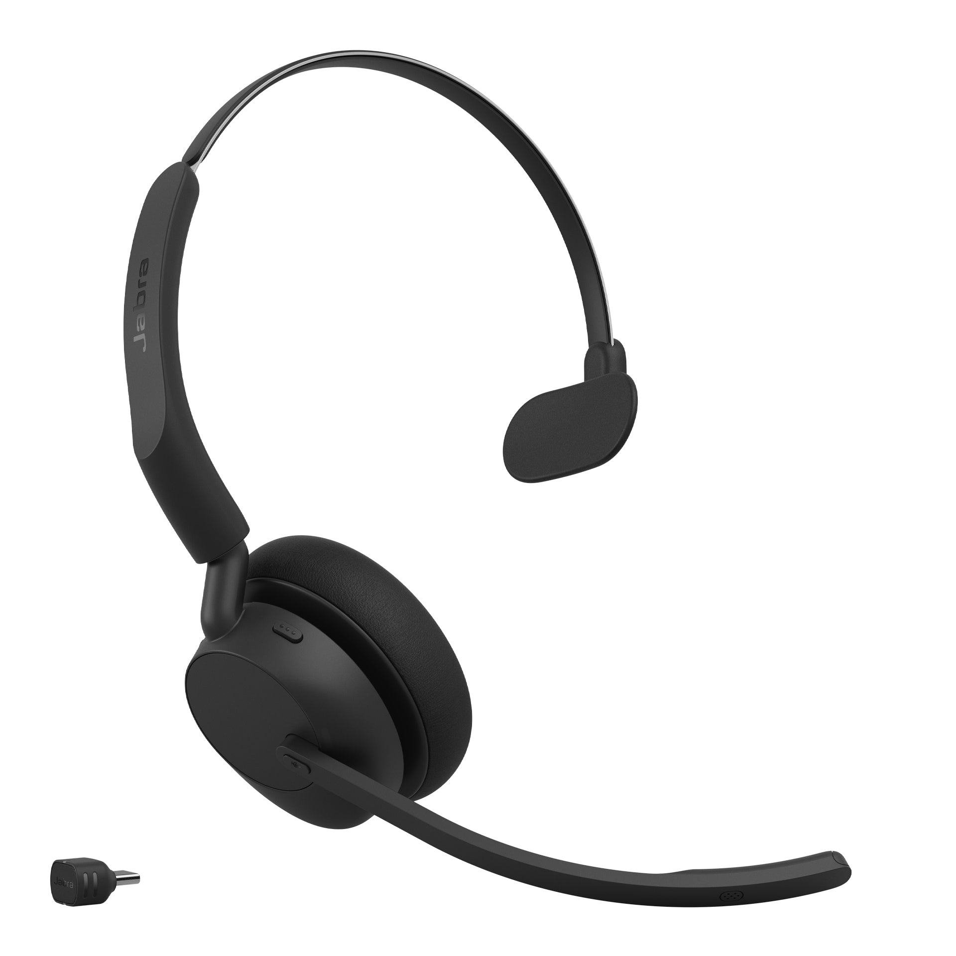 Jabra Evolve3 45 UC Office-Headset – On-Ear, Mono, BT, MS Teams zertifiziert, mit USB-C-Dongle, Schwarz