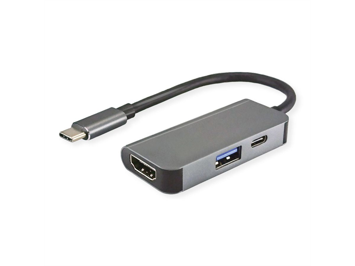 VALUE USB-C zu HDMI Adapter – 4K (3840 × 2160) @ 60 Hz, USB-A (USB 3.2 Gen 1), für Laptop/MacBook
