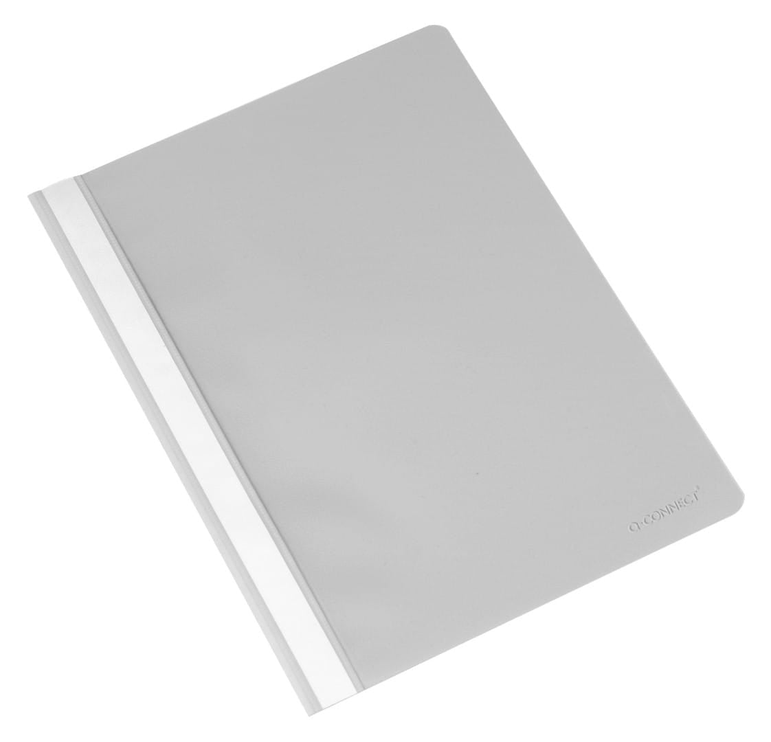 Q-CONNECT Schnellhefter – A4, Kunststoff, Grau, Beschriftungsfeld, 1 Stk.