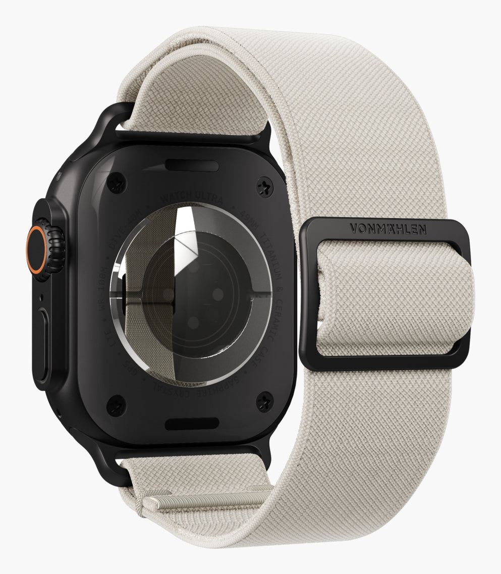 Vonmählen Classic Nylon Loop – Armband – für Apple Watch Ultra – Creme/Schwarz, One Size, Nylon