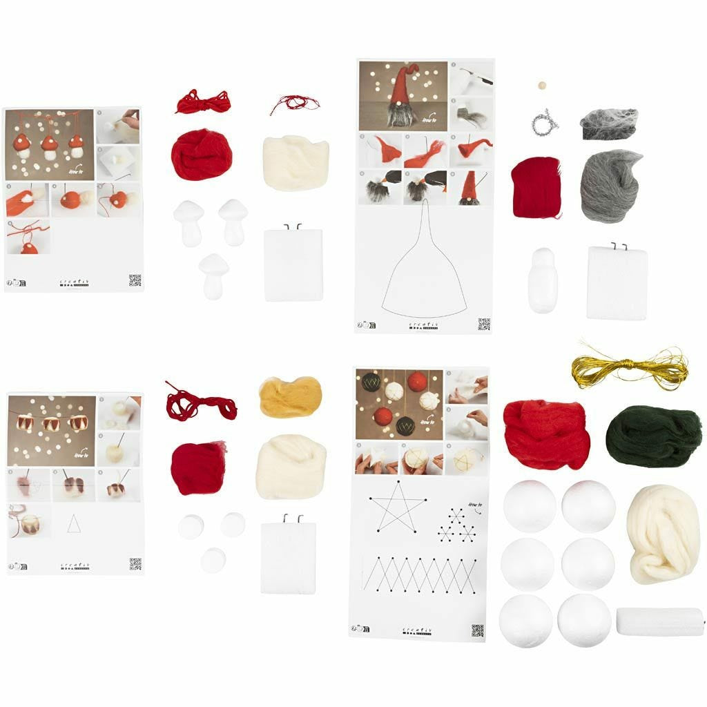 Creativ Company Kreativkalender Filzen – Weihnachten – 4 Stück
