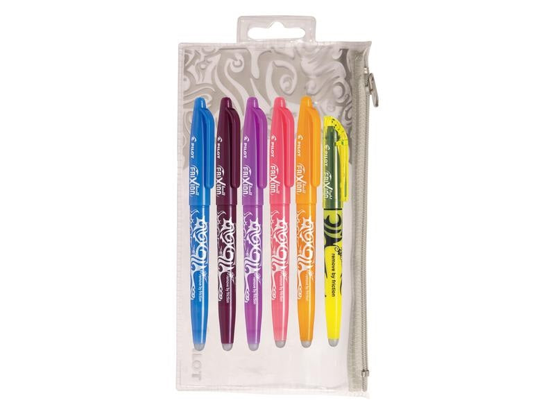 Pilot Gelschreiber 6er Etui – 6 Farben, 0,7 mm, radierbar, Kappe, nachfüllbar