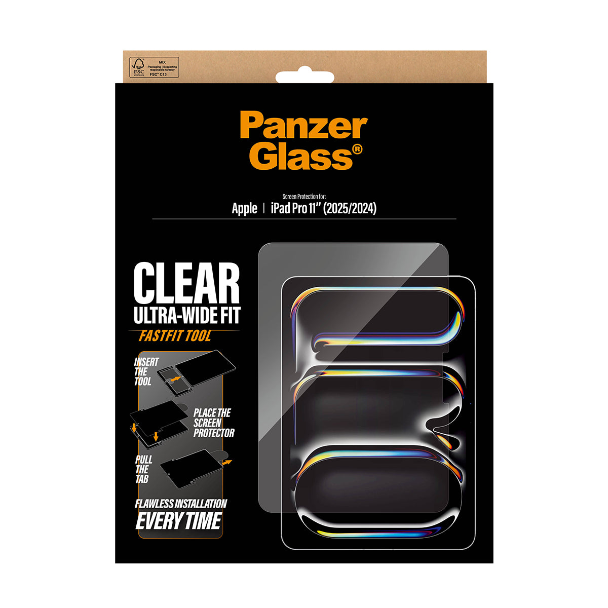 PanzerGlass Clear Glass - FF, UWF – 11", für iPad Pro 11 (2024, 2025), Transparent