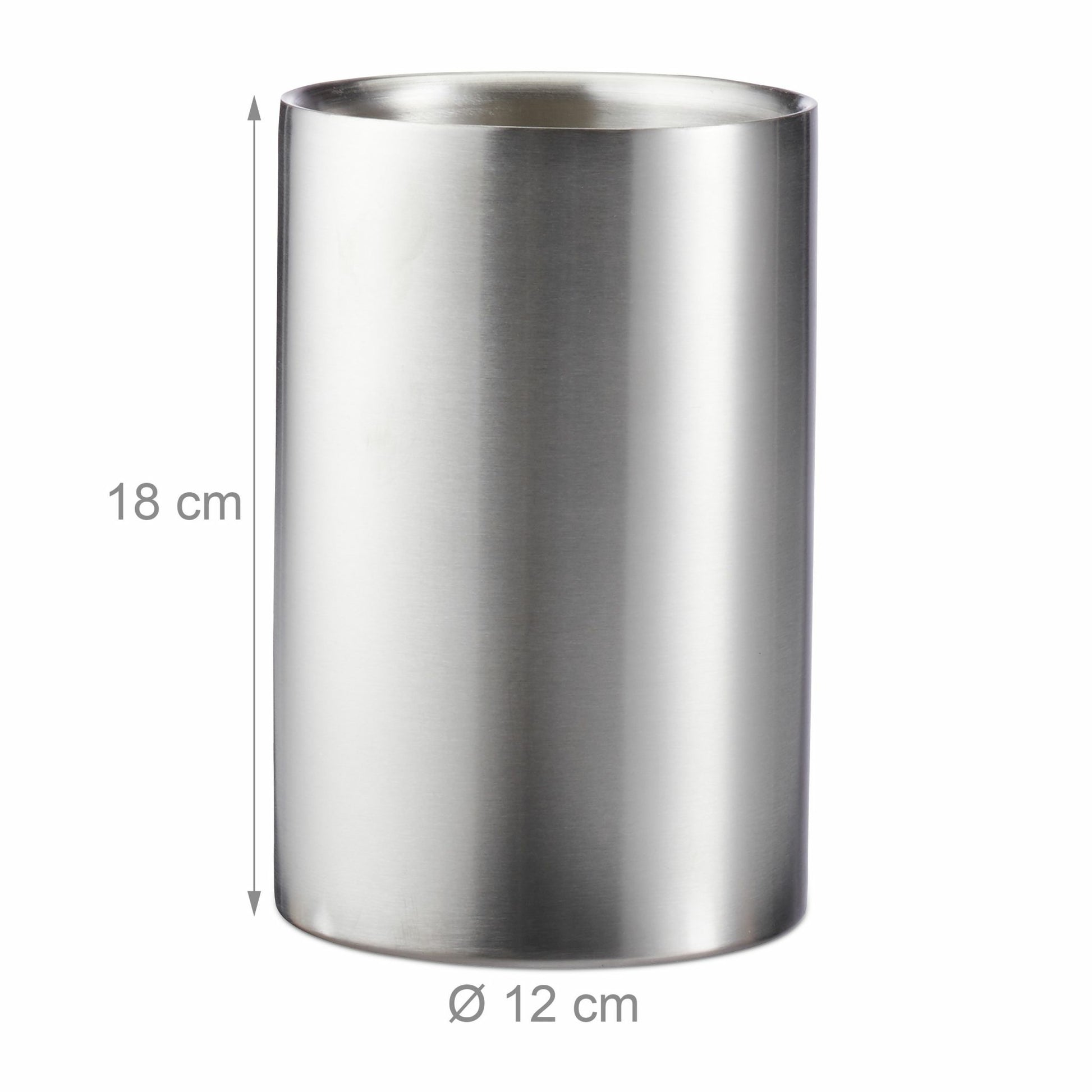 Relaxdays Weinkühler – 750 ml, 12 × 12 × 18 cm, Edelstahl, für 1 Flasche