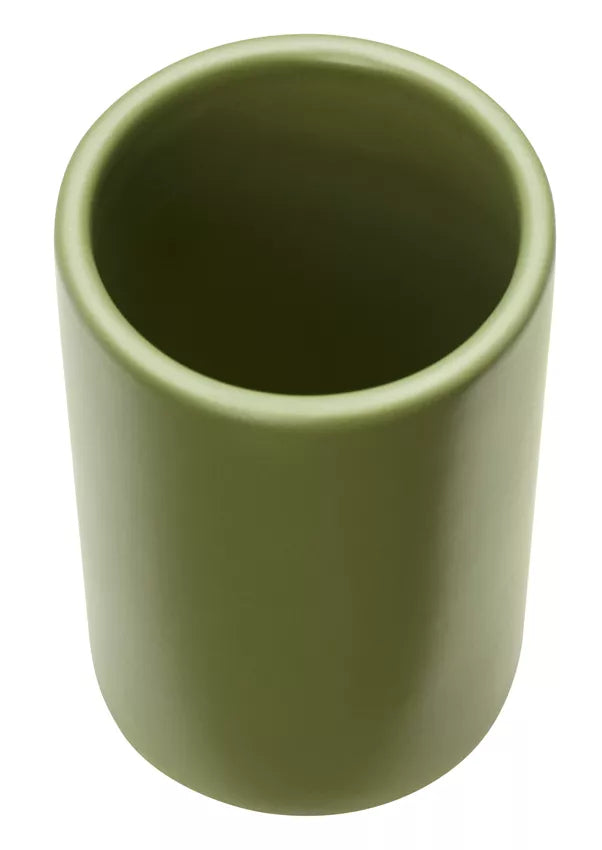 Diaqua Zahnputzbecher Zylo – Ø7,2×11 cm, Keramik, Olivgrün