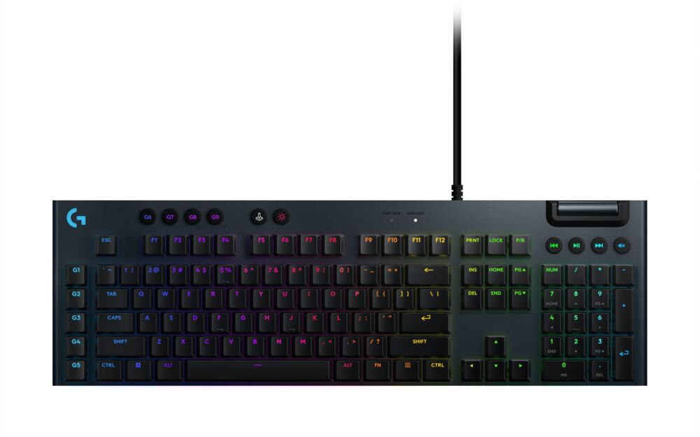 Logitech G G915 X – Gaming-Tastatur – Mechanisch, Kabelgebunden – USB-A – QWERTY (US-INT) – RGB – Schwarz