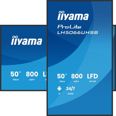 iiyama 50″, 3840 × 2160 (4K), IPS, USB‑C 15 W, LAN