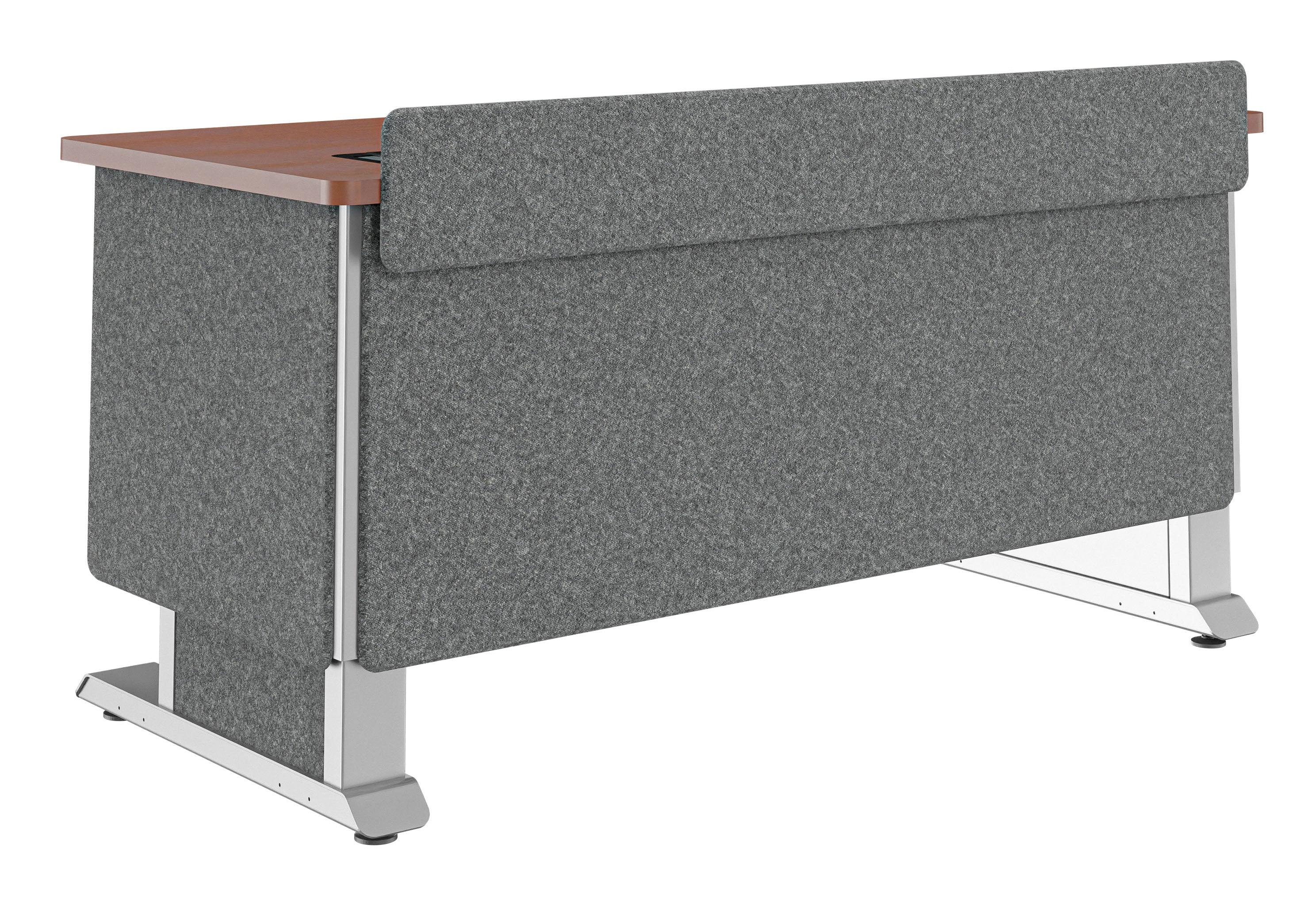 Middle Atlantic Rednerpult – Tragkraft 72,6 kg – PET-Filz/Hochdrucklaminat, grau/rot – FML-60AE0MC-FR