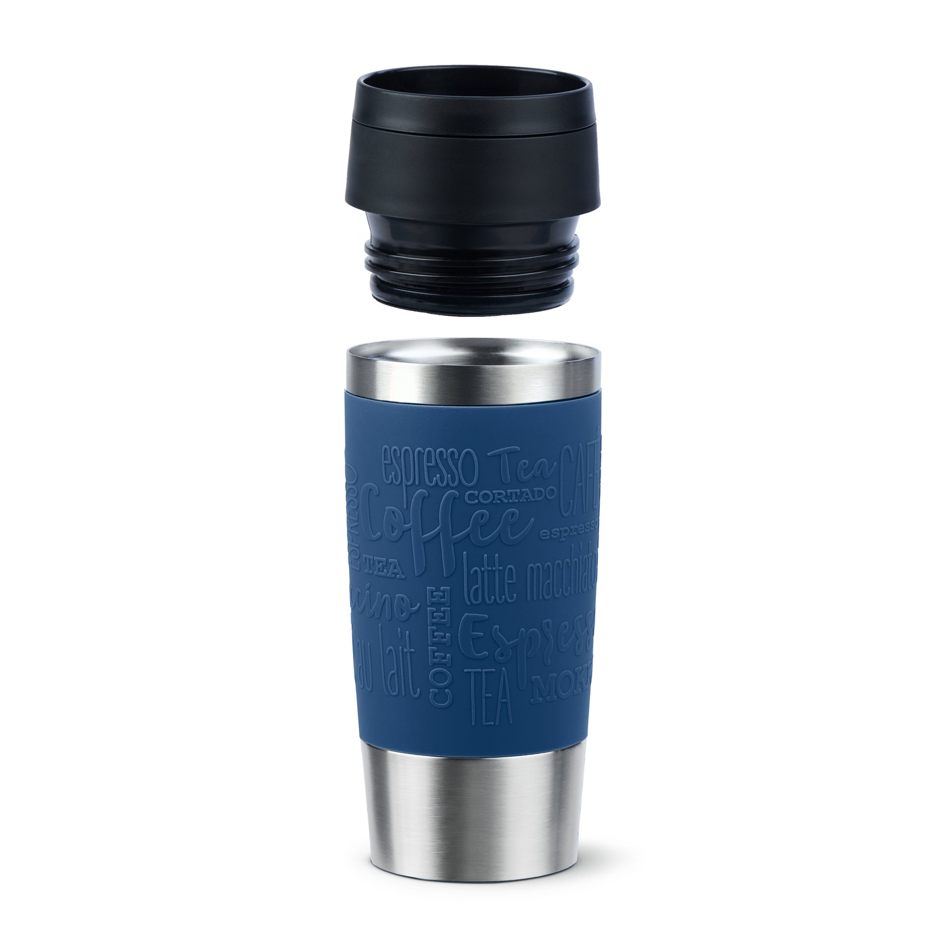 EMSA Travel Mug Classic Thermobecher 360 ml – doppelwandig 4 h heiss/8 h kalt, Edelstahl, Dunkelblau