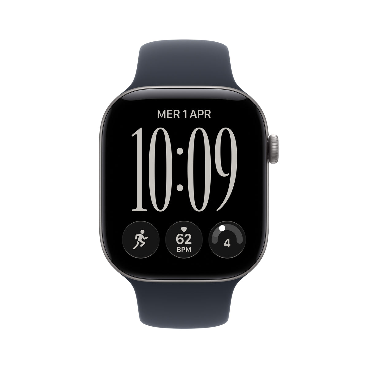 Apple Watch Series 12 46 mm GPS + Cellular – Aluminium Grau, Sportarmband, Navyblau, S/M, 50 m, für iPhone