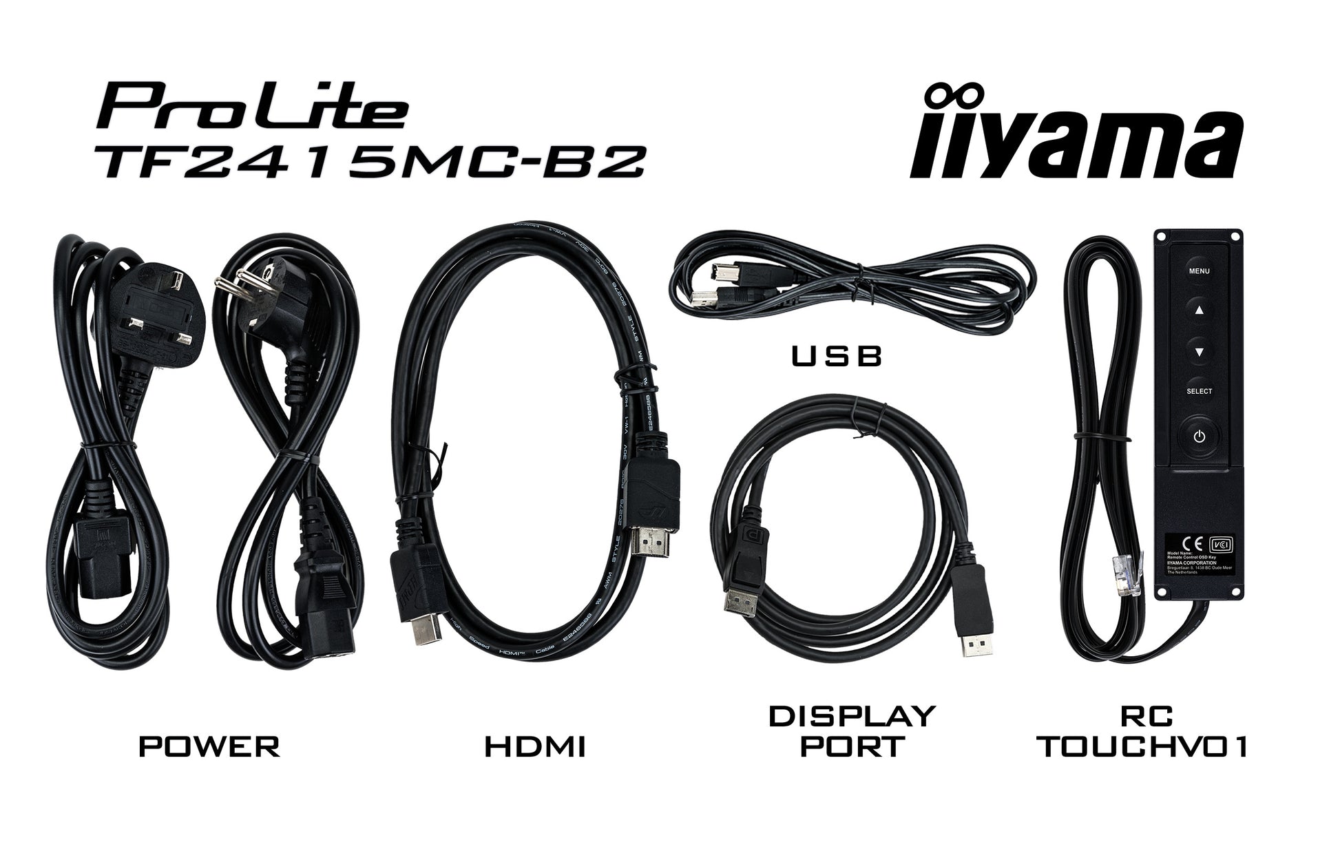 iiyama ProLite TF2415MC-B2 – 23,8" Touch, 1920 × 1080 (Full HD), VA, IP65