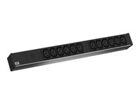 Bachmann Rack-PDU Basic 1U, einphasig 3,7 kW, 12×C13, Eingang C14, 2 m – Aluminium