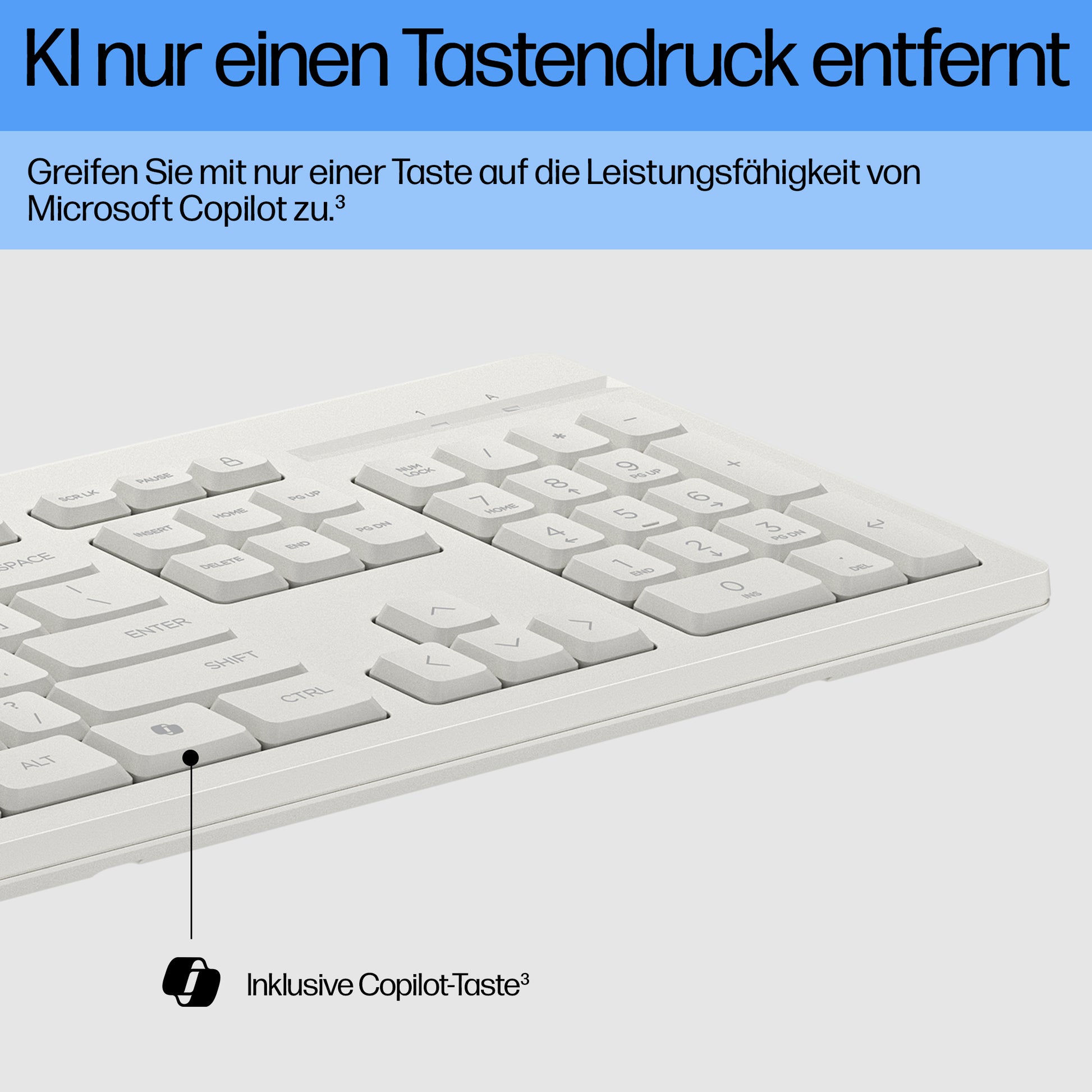 HP 225 G2 – Tastatur, kabelgebunden (USB-A), CH-Layout (DE-CH), Weiss