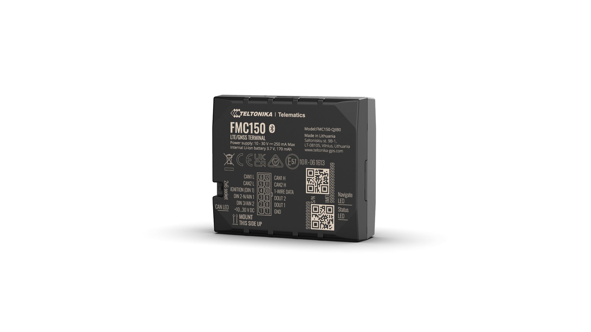 Teltonika FMC150 SPQ1 – GPS-Tracker, 4G (Kat 1), Bluetooth 4.0, Single SIM, IP41