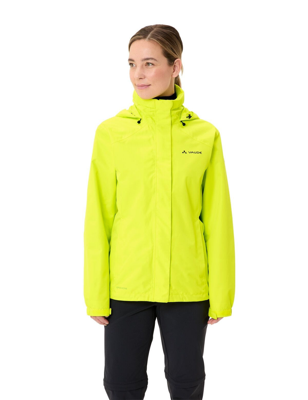 VAUDE Regenjacke, Escape Bike Light – Grösse 42 – Hellgrün, Polyester (recycelt), wasserdicht, mit Kapuze