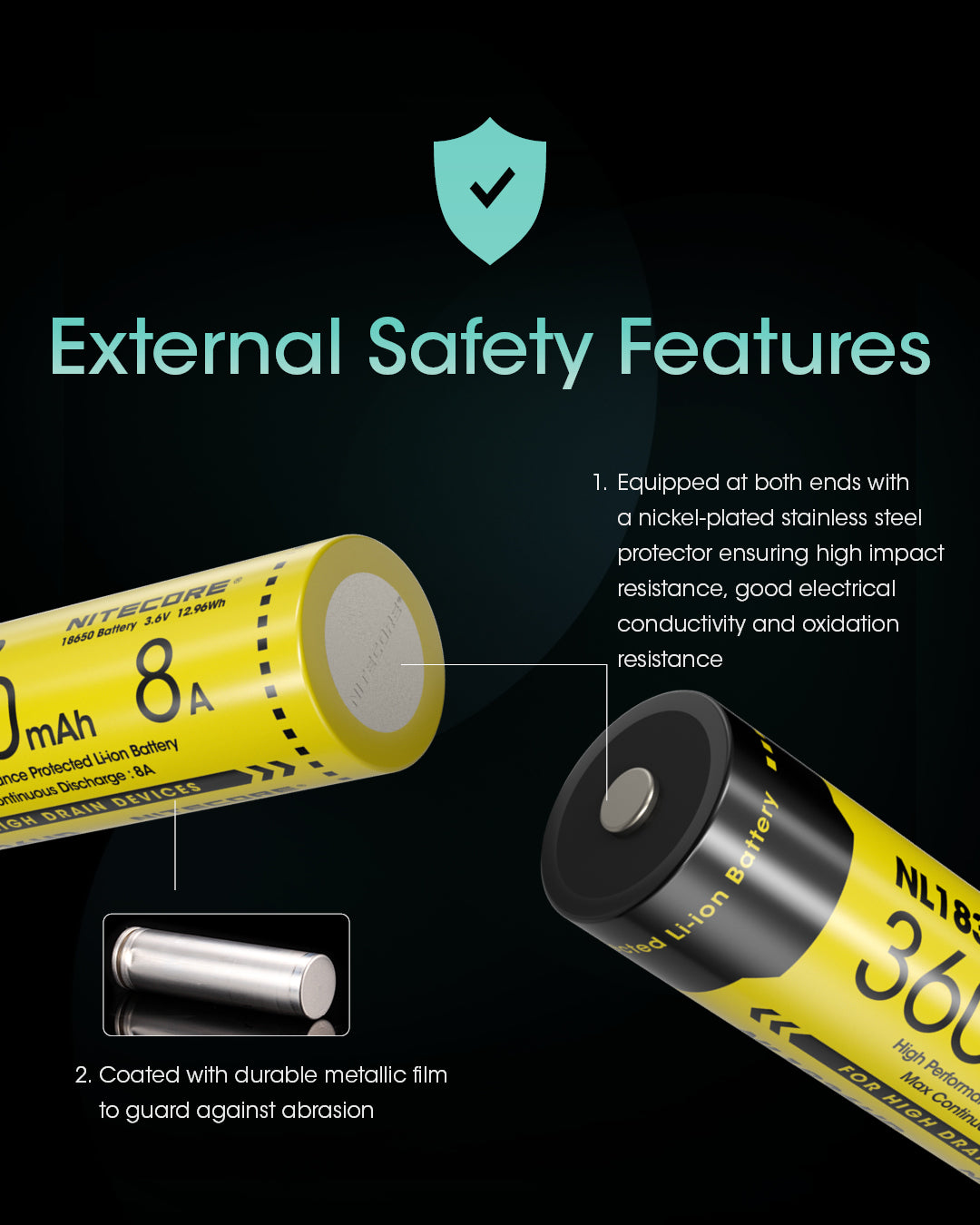 Nitecore 18650 Akku, Li-Ion, 3600 mAh, 3,6 V – 1 Stk.