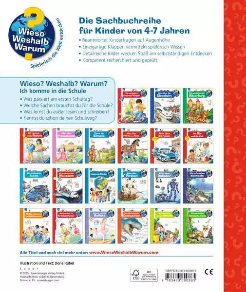 Ravensburger Buch – WWW: Ich komme in die Schule, Hardcover, 16 Seiten, Deutsch, 4–7 Jahre