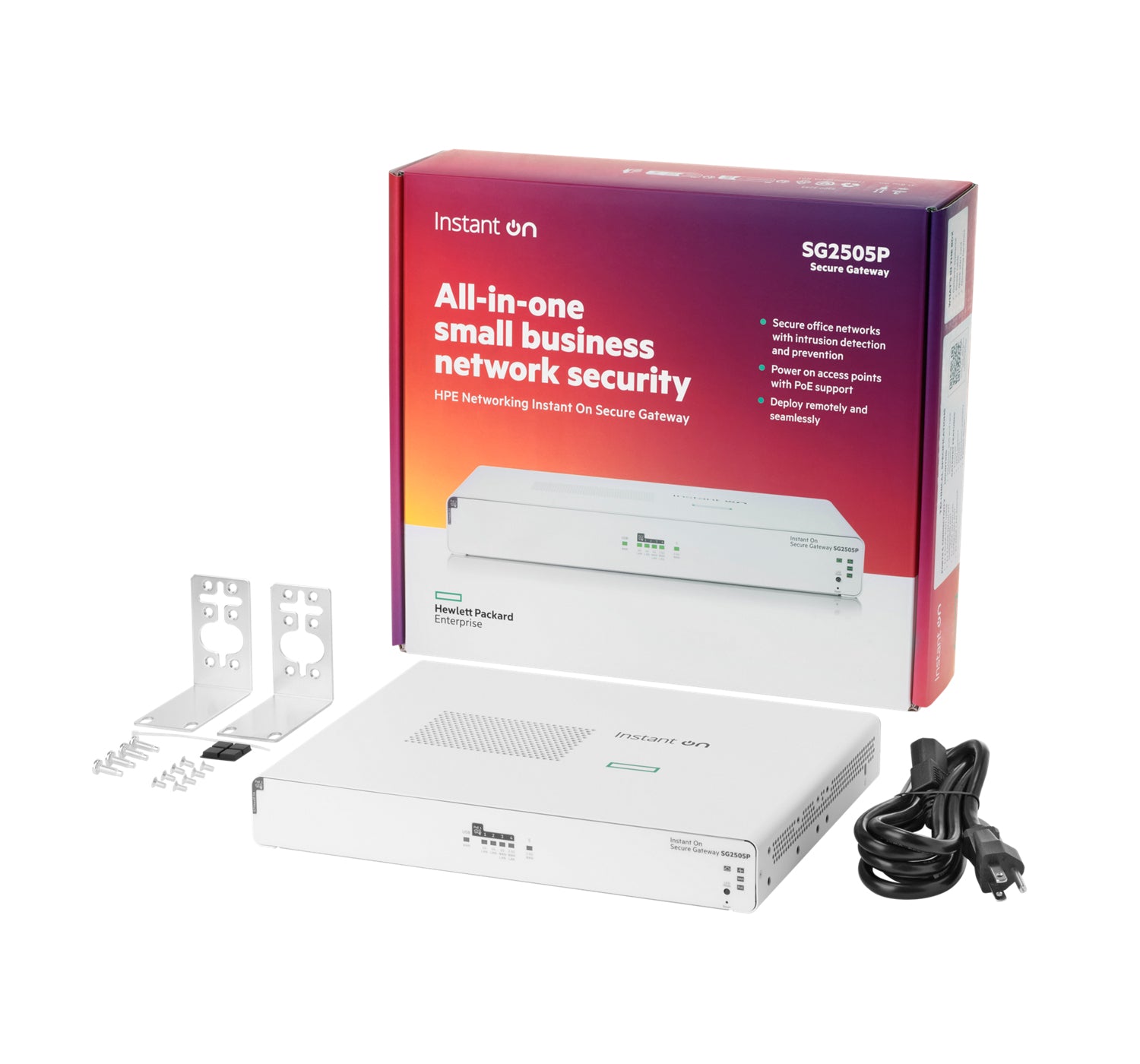 HPE Instant On Secure SG2505P VPN-Router – Ethernet (RJ-45), 2,5GbE, 5× RJ-45, 1× USB 2.0