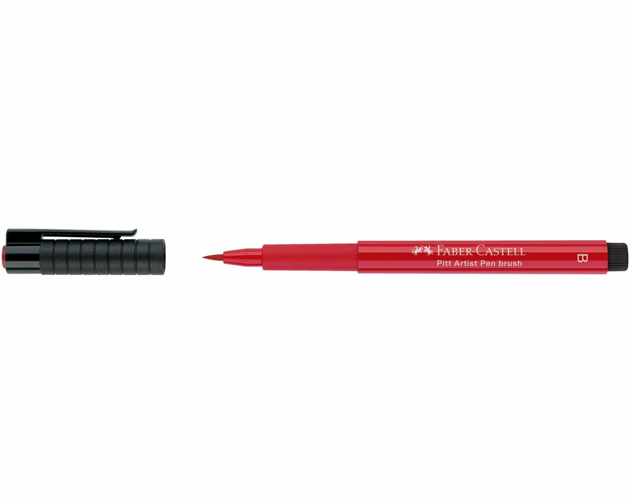 Faber-Castell Pitt Artist Pen Pinselstift – Pinselspitze, 2,5 mm, pigmentiert, wasserfest, tiefes Scharlachrot