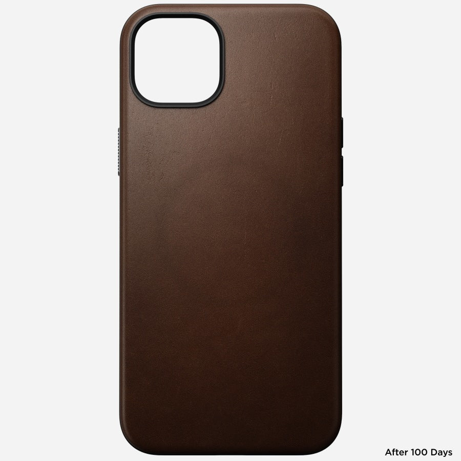 Nomad Backcover – für Apple iPhone 15 Plus – braun – Leder – MagSafe-kompatibel