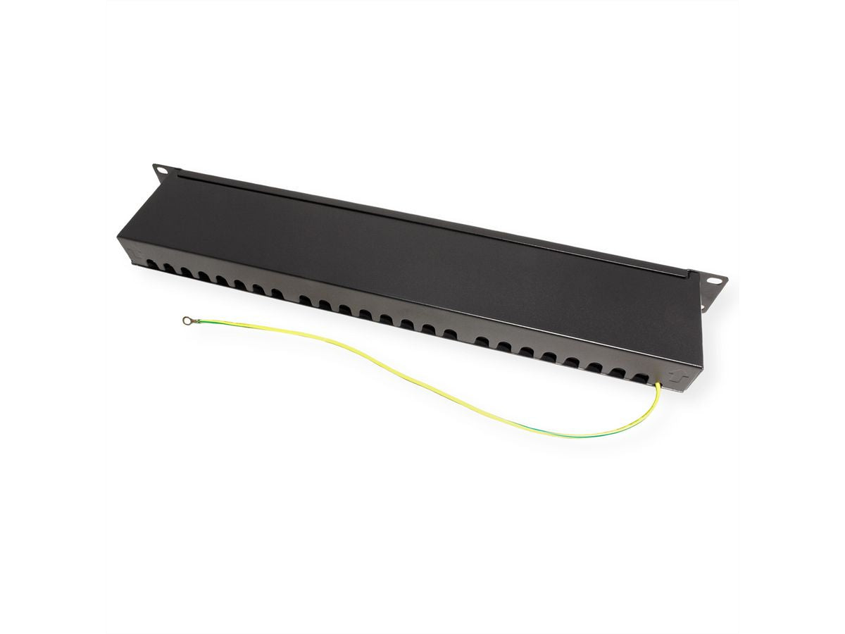 VALUE Cat.6A (Klasse EA) Patchpanel – 24× RJ‑45, 10 Gbit/s, geschirmt, 19", 1U, für Cat6a, schwarz