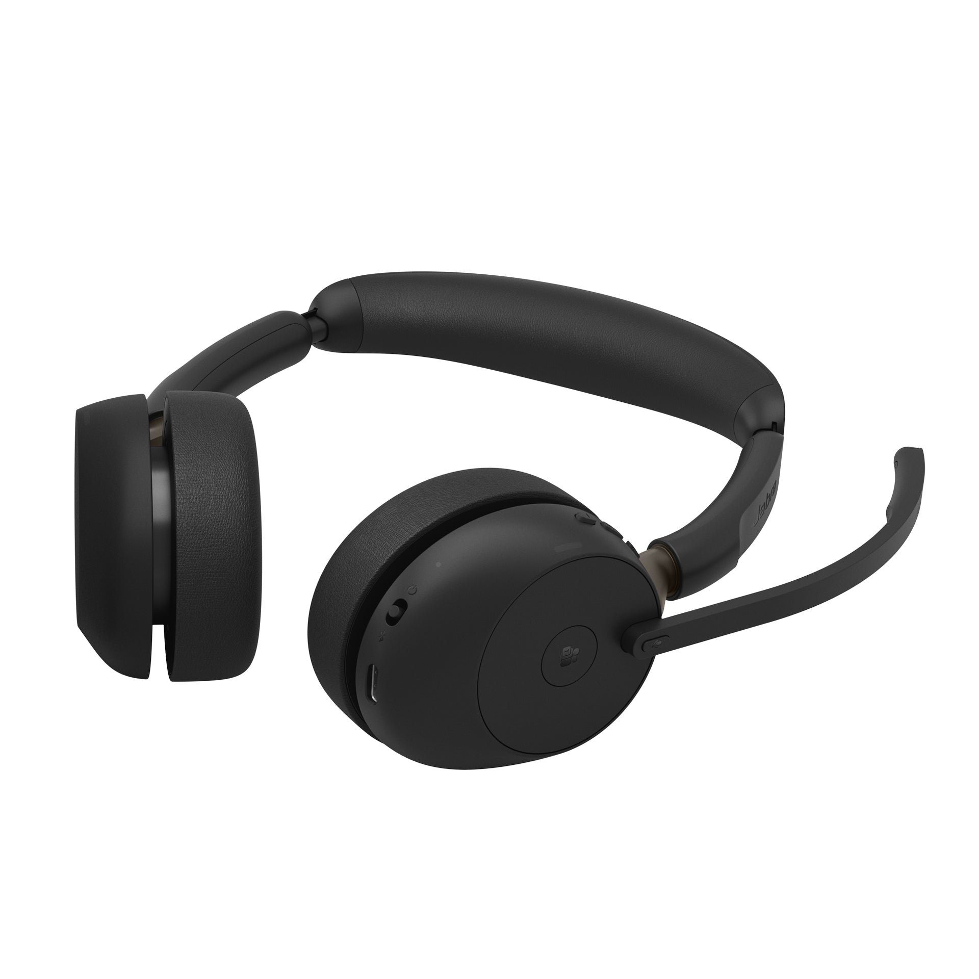 Jabra Evolve3 65 MS Office-Headset – On-Ear, Stereo, BT, MS Teams zertifiziert, mit USB-C-Dongle, Schwarz