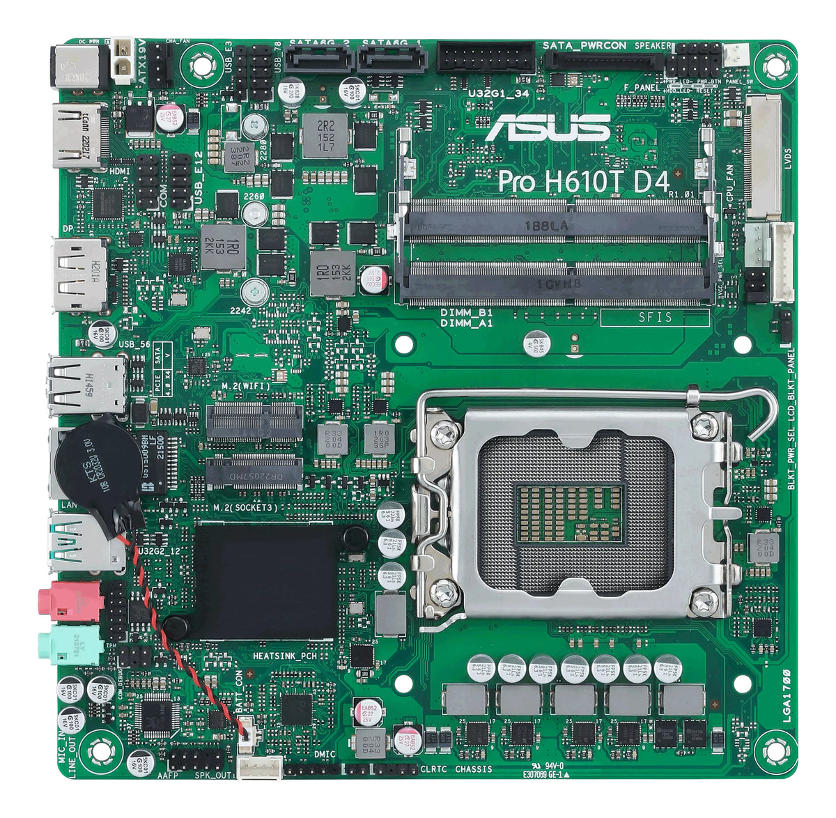 ASUS Pro H610T D4-CSM – Mainboard – LGA 1700, Intel H610, mini ITX, DDR4 SO-DIMM, max. 64 GB