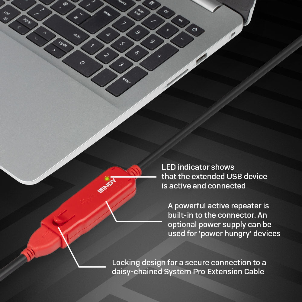 Lindy USB-Kabel, 12 m, USB 2.0, Active Extension Pro