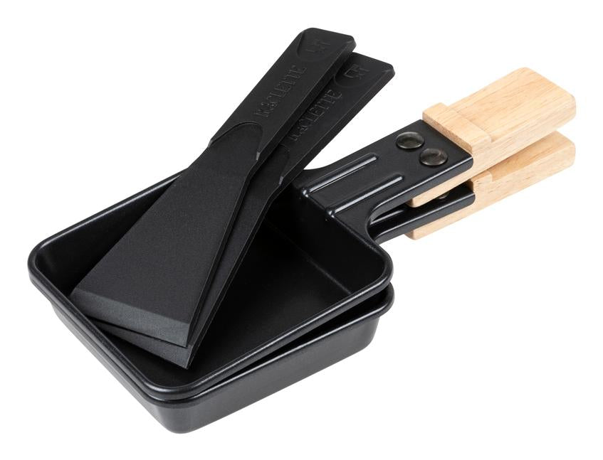 Furber. Furber Raclette-Grill Festa – 4 Personen, Steinplatte, 650 W – Schwarz/Marmor/Holz