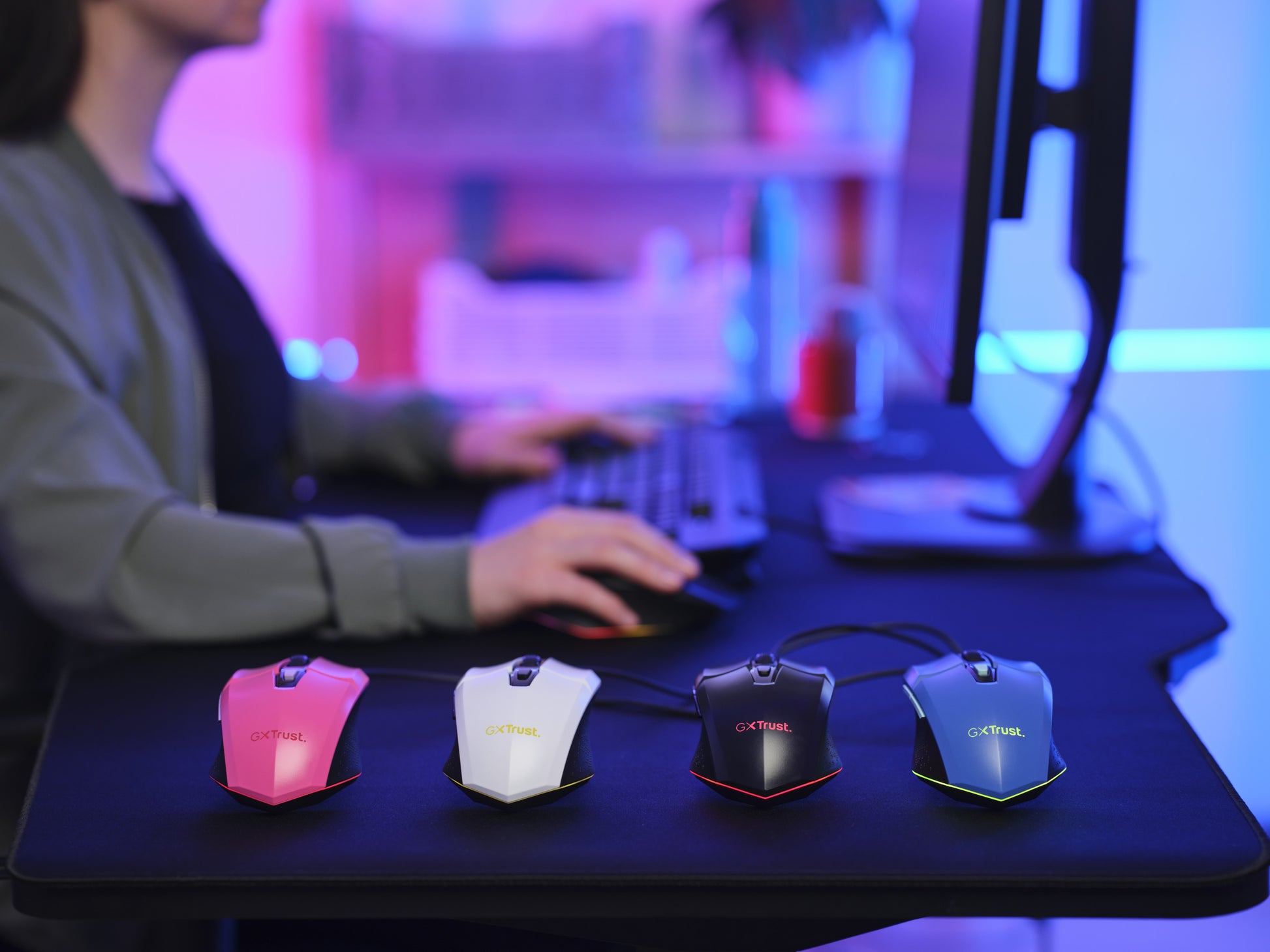 Trust GXT109 Felox Gaming-Maus – kabelgebunden, beidhändig, programmierbare Tasten, RGB-Beleuchtung, schwarz