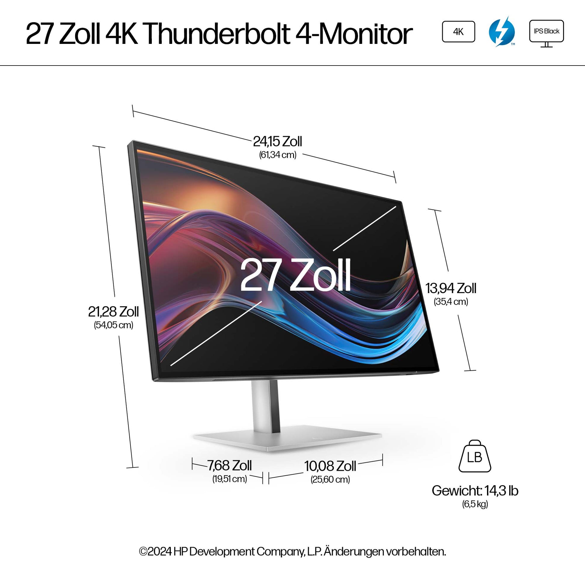 HP Series 7 Pro 727pk – Monitor, 27", Thunderbolt 4