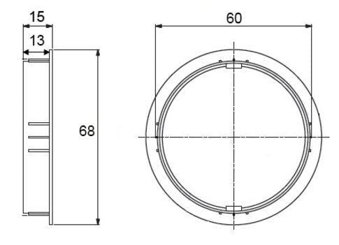 Vivolink VLDG60 Kabeldurchlass – Ø 68 mm × H 15 mm, Aluminium, Grau