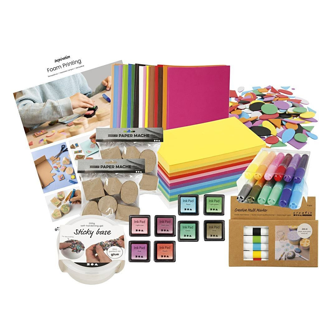Creativ Company Bastelset Linoldruck – Papier, Mehrfarbig – ab 7 Jahren