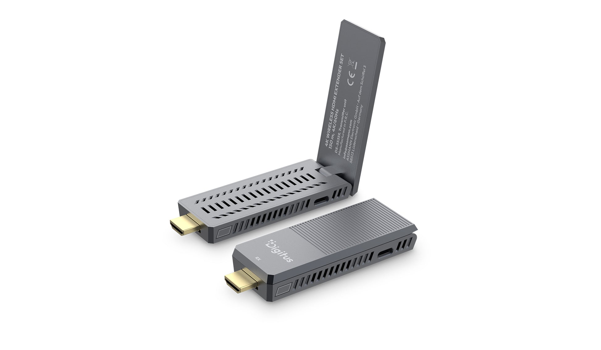 Digitus Wireless HDMI Extender-Set, 4K@60 Hz, 150 m, HDMI 2.0, HDCP 2.2, WLAN