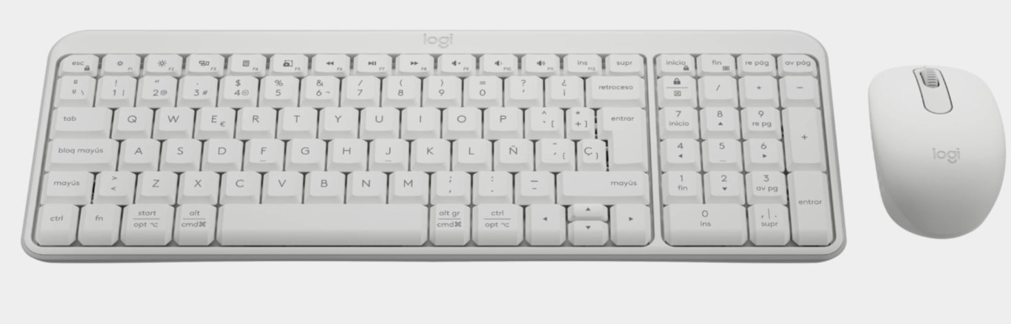 Logitech MK250 – Tastatur- und Maus-Set – Bluetooth & 2,4 GHz – QWERTY (ES) – Weiss