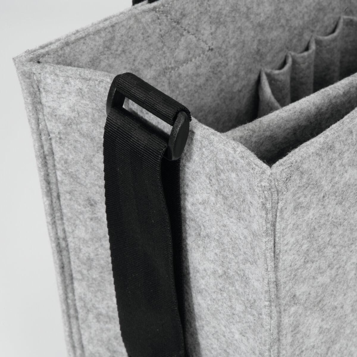 Sigel Tragetasche Desk Sharing Bag Classic L – 21 l, rPET-Filz, Hellgrau, 50 × 28 × 15 cm