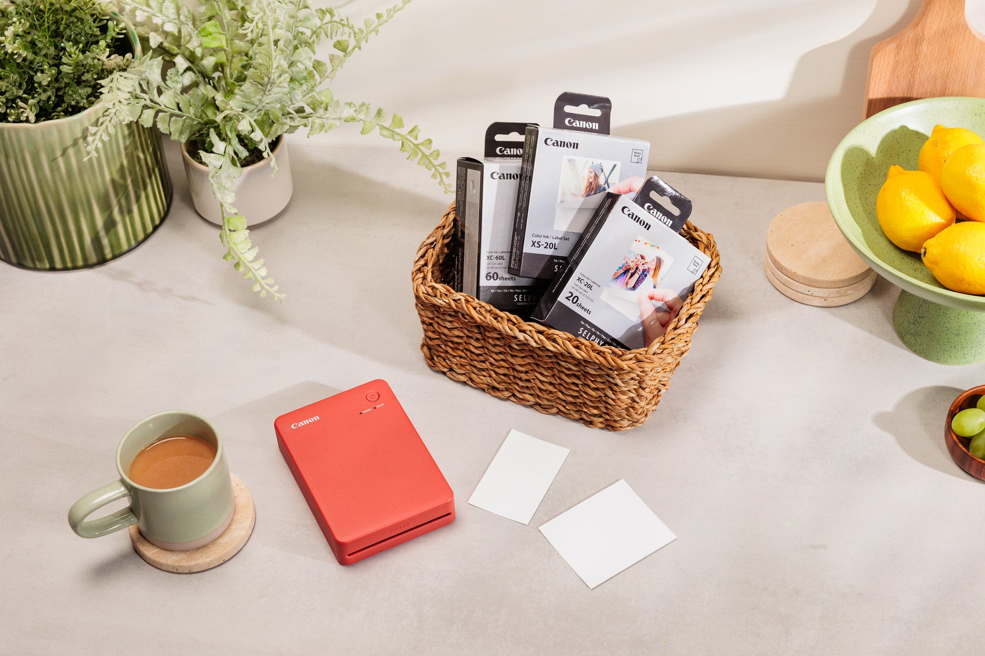 Canon SELPHY QX20 Mini-Fotodrucker – 7,2×8,5 cm, Thermosublimation, WLAN, USB-C, Akku, Weiss