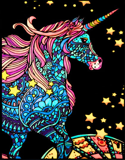 Tataruga Samtbild zum Ausmalen, Einhorn, A4