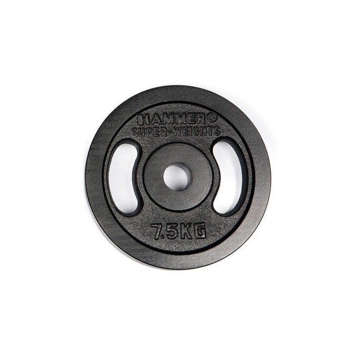 HAMMER Hantelscheibe, 7,5 kg – Schwarz, Gusseisen