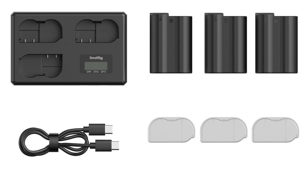 SmallRig 6018 Akkulader – für Nikon EN-EL15c – 3-fach, USB – Display
