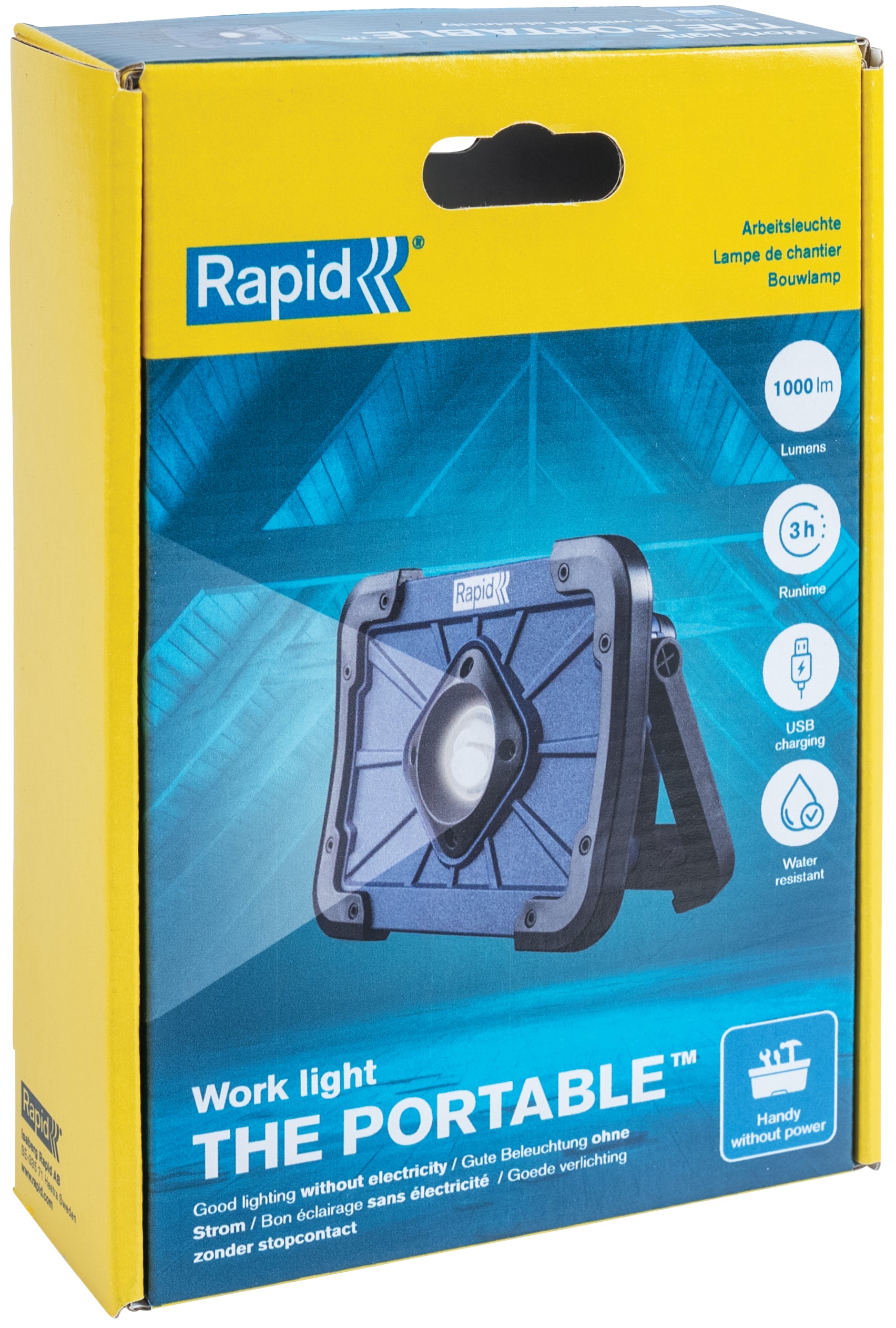 Rapid Arbeitsleuchte – 1000 lm, Akku, IP65, dimmbar – Blau