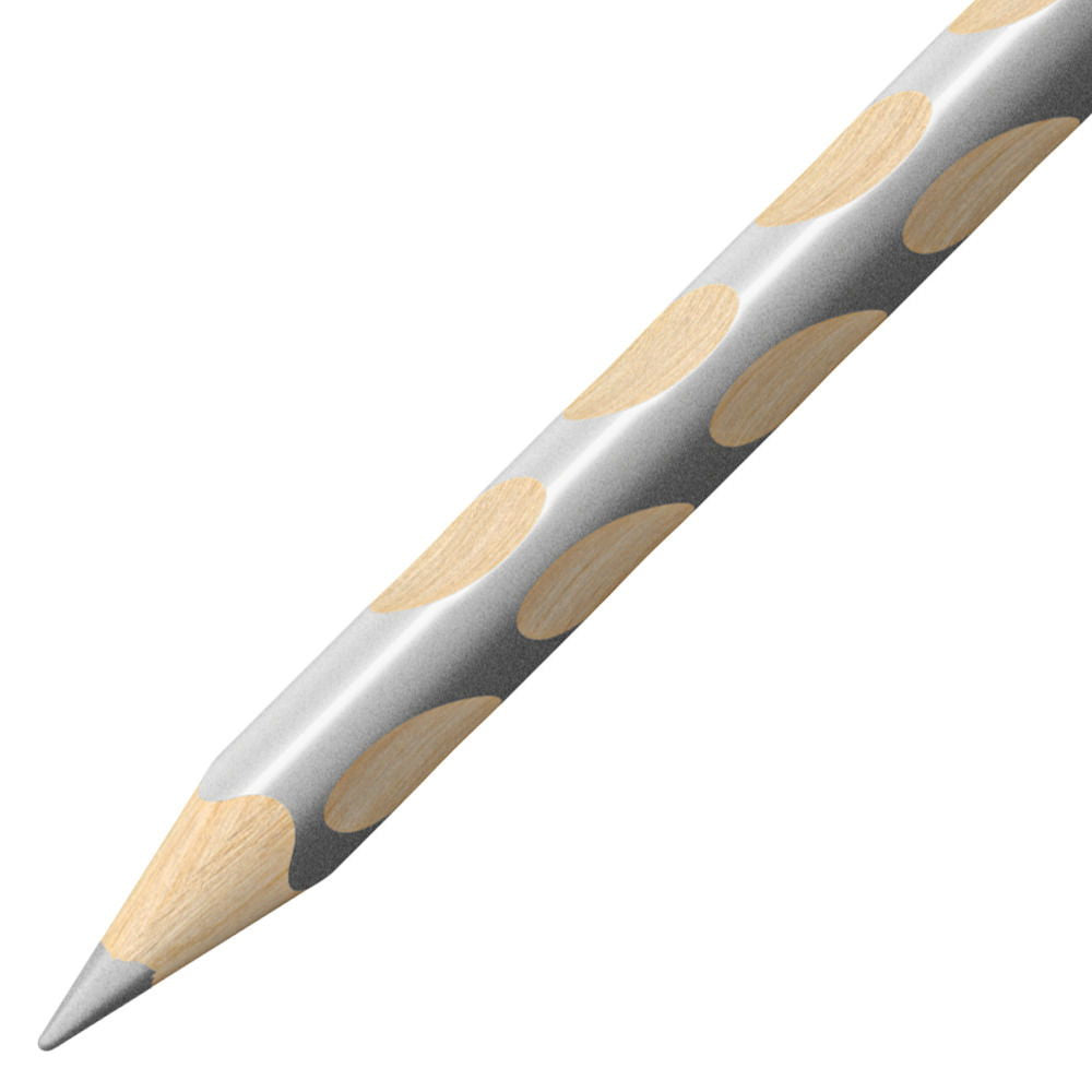 STABILO Buntstift EASYcolors R – Einzelstift Silber, Dreikant, Minen-Ø 4,2 mm, mit Spitzer