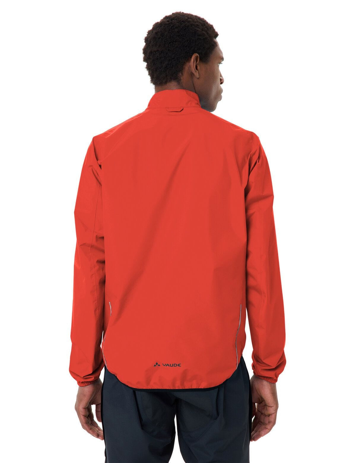 VAUDE Regenjacke – XXL – Rot, Polyester (recycelt), PU-Membran, wasserfest, reflektierend