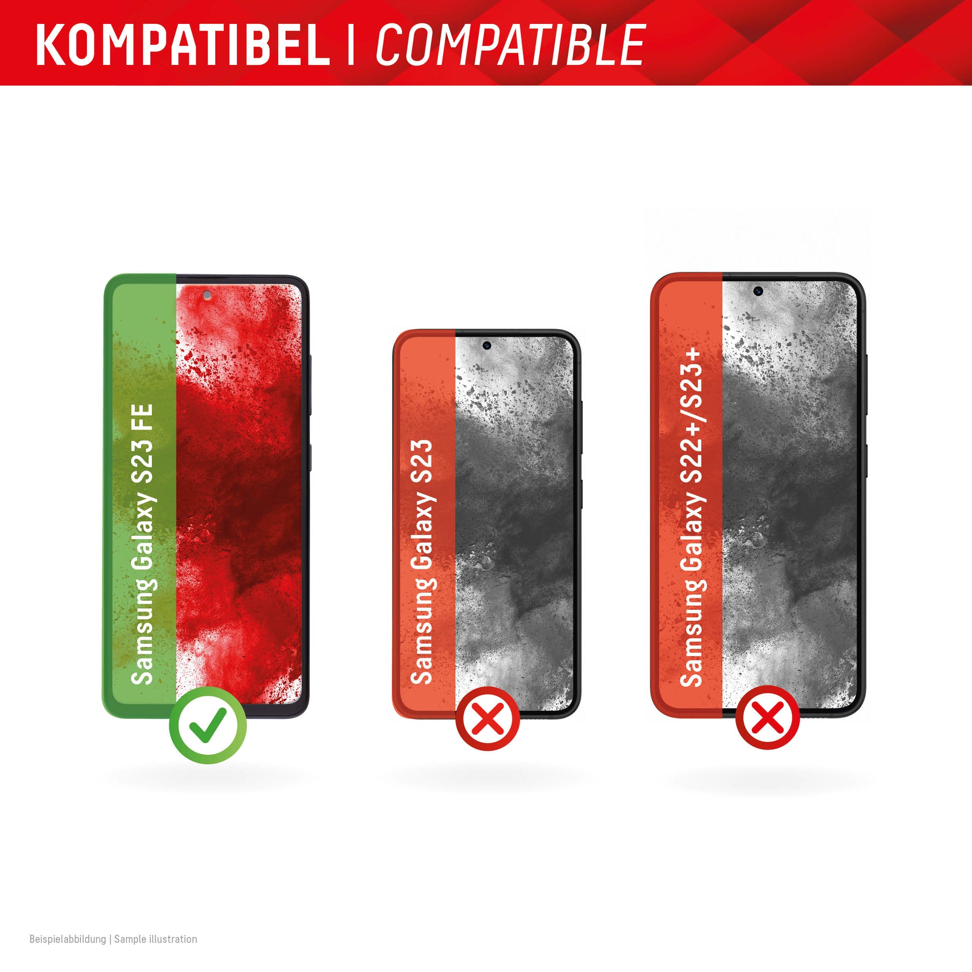 E.V.I. Displayschutz (Panzerglas), Full Cover – für Galaxy S23 FE – mit Applikator