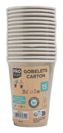 PRONAPPE Becher, Karton – 2 dl, Ø 7 cm, gold – FSC – 15 Stk.