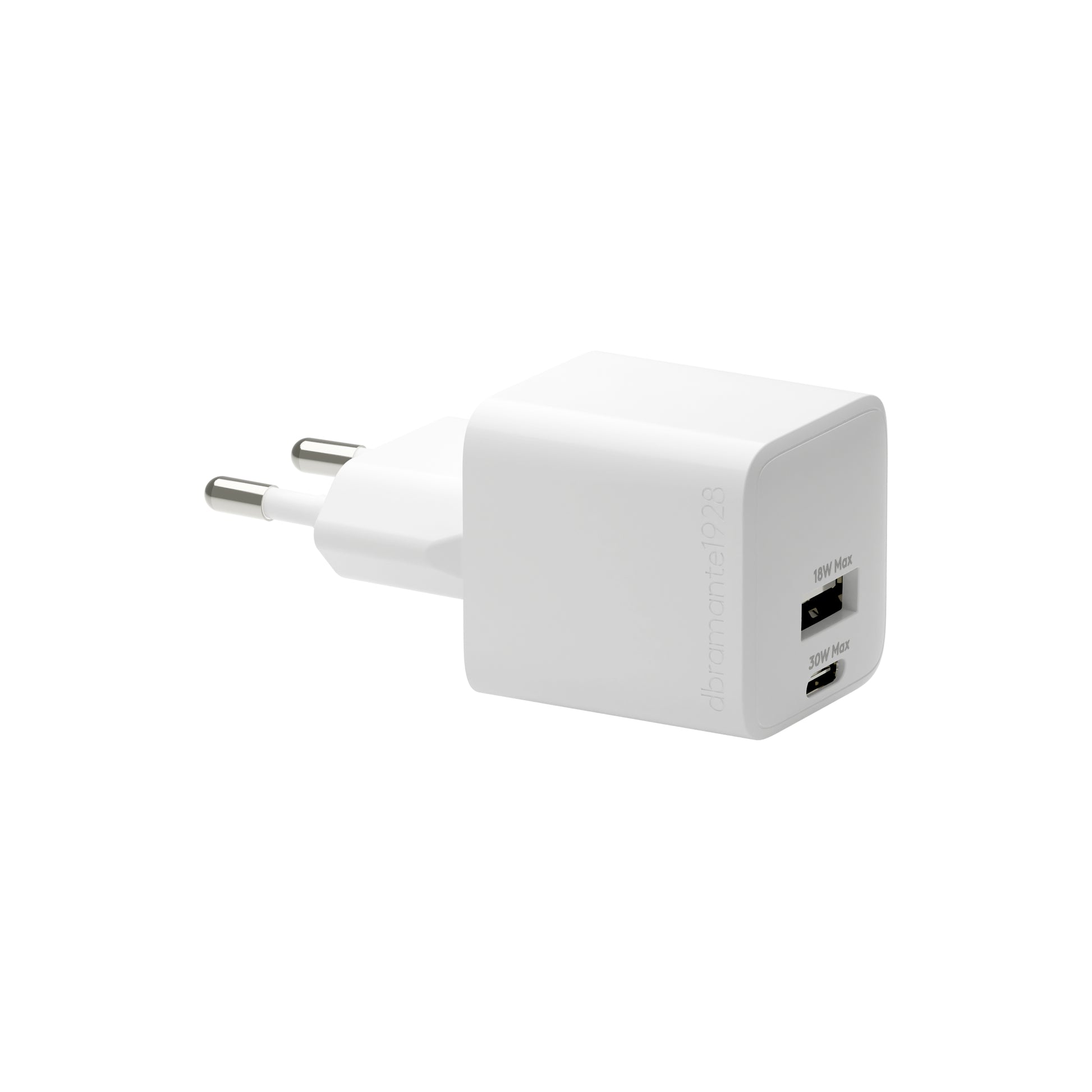 dbramante1928 Wandladegerät USB Wandladegerät 30 W – USB-C×1, USB-A×1 – PD – EU-Stecker (Typ C) – Weiss