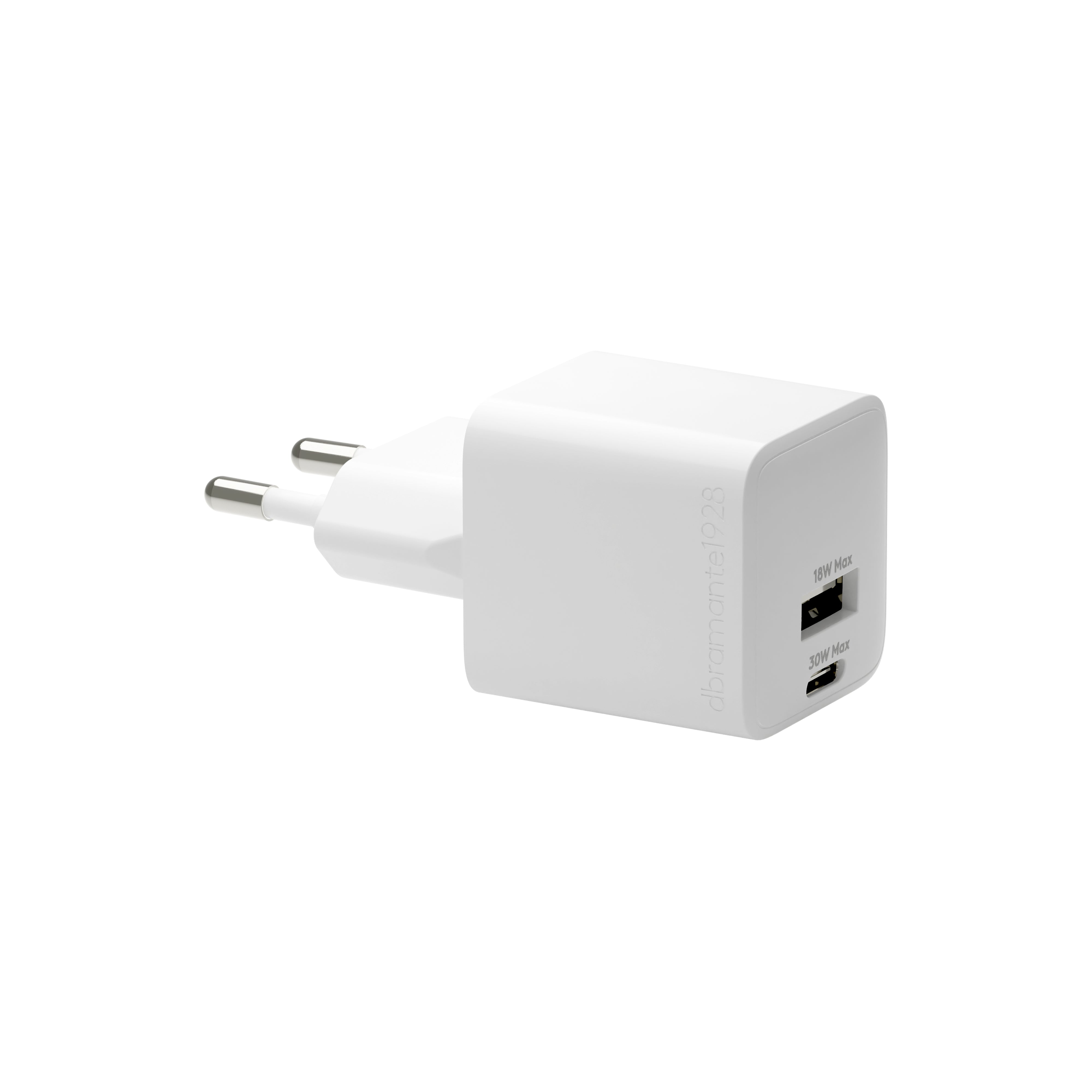 dbramante1928 Wandladegerät USB Wandladegerät 30 W – USB-C×1, USB-A×1 – PD – EU-Stecker (Typ C) – Weiss
