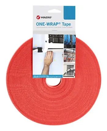 Velcro Klettband – 25 m, 30 mm, PP, Rot