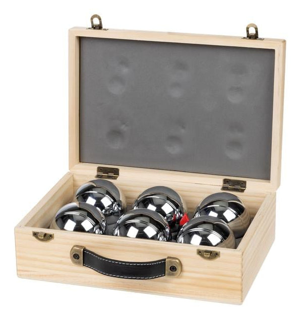 KOOR Pétanque-Set Deluxe Holzkoffer – Ø 7,3 cm – 6 Stück – ab 6 J. – FSC